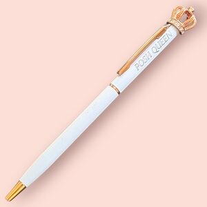 Customized Pen With Crown - Posh Queen Print On Elegant Pen - New!